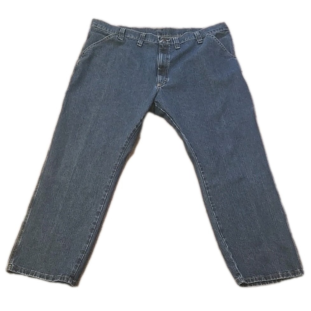 Wrangler‎ Authentics Mens 44x30 Relaxed Fit Stretch Cargo Jeans Work Denim Blue